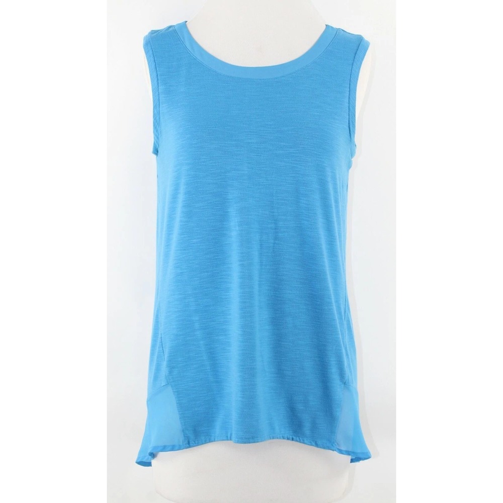 $35 XL Adrienne Vittadini Tank Top Blue Casual Chiffon Hem Tunic Blouse